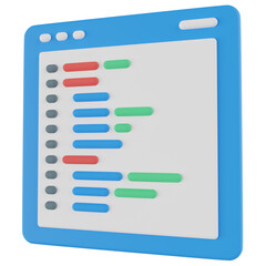 web programming 3d render icon with transparent background