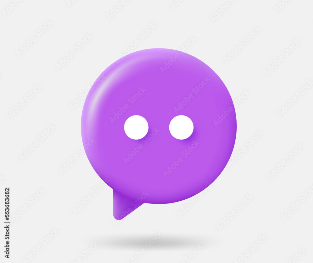 Poster speech cloud with question sign. 3d vector isolated illustration