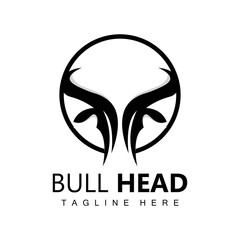 Bull Head Logo, Farm Animal Vector, Livestock Illustration, Company Brand Icon