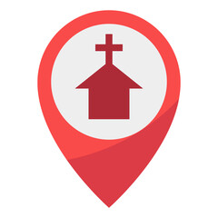 Fototapeta premium church flat icon