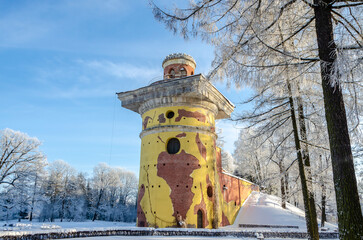 Winter Alexander park in snow, Pushkin (Tsarskoe Selo), St. Petersburg, Russia