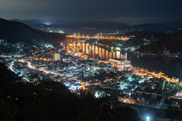 美しい尾道の夜景　広島県