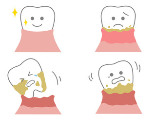 歯のアイコンイラスト6（灰色）