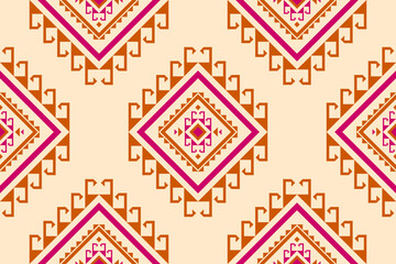 Geometric ethnic oriental seamless pattern traditional. Fabric Aztec pattern background. Indian style. Design for wallpaper, illustration, fabric, clothing, carpet, textile, batik, embroidery.