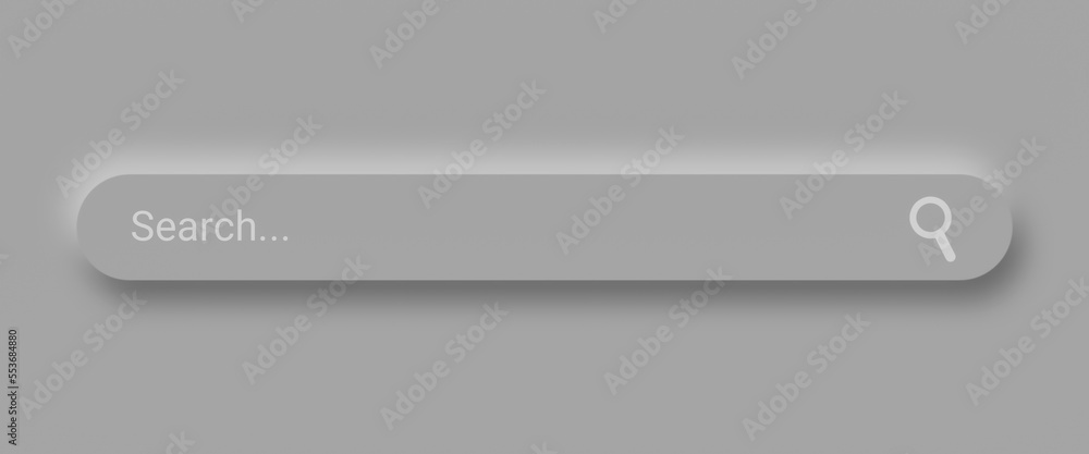 Poster Blank search bar 3D rendering. Search bar or search engine empty useful for web designing and web apps.