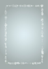 Vector Magical Glowing Background with Silver and Purple Falling Hexagon on Blue. Falling Snow. Glittery Confetti Frame. Christmas and New Year Design. Winter Sky. Summer Sunshine. Water Bokeh Splash.