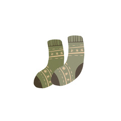 Pair green socks hand drawn