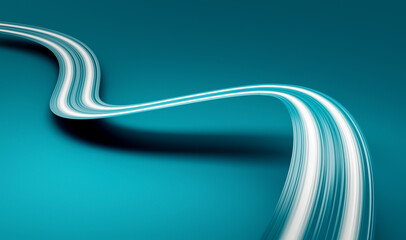 Cervical Cancer Awareness Month. abstract Teal White ribbon symbol. 3d illustration