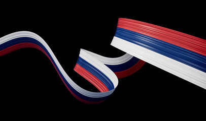 Serbia flag, 3d illustration on a Black background