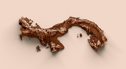Map of Panama in old style, brown graphics in a retro style Vintage Style. High detailed 3d illustration