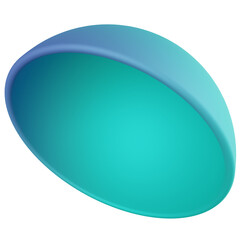half sphere 3d render icon with transparent background