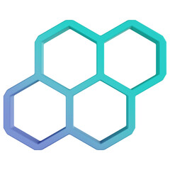 honeycomb 3d render icon with transparent background