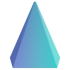 pentagon pyramid 3d render icon with transparent background