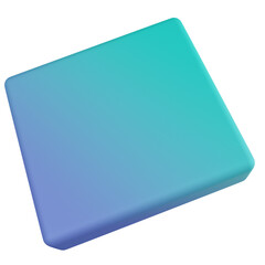prism cuboid 3d render icon with transparent background