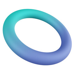 torus 3d render icon with transparent background