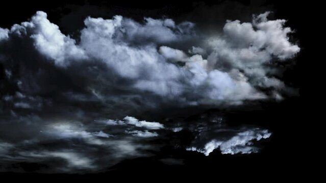 Animated Clouds Moving Fast on black png background. More elements in our portfolio.