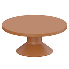 coffee table 3d render icon with transparent background