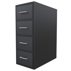 drawer cabinet 3d render icon with transparent background