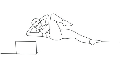 Sport training. Young woman.