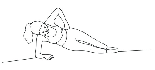 Sport training. Young woman.