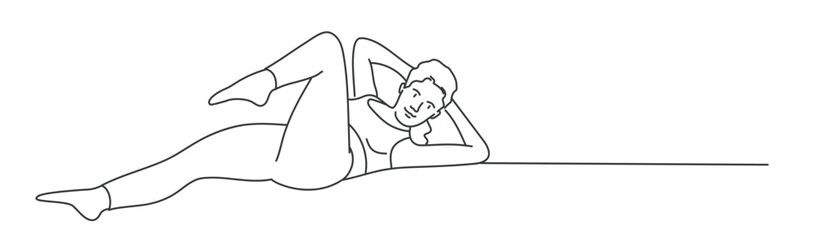 Sport training. Young woman.