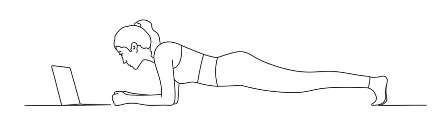 Sport training. Young woman.