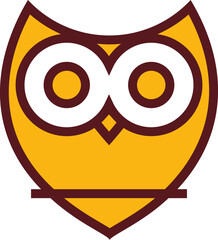 Owl bird color illustration