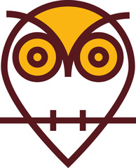 Owl bird color illustration