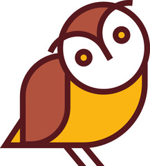 Owl bird color illustration