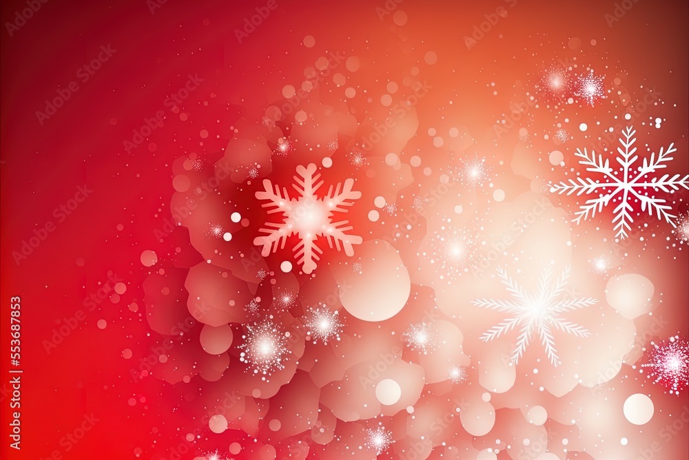 Poster gradient of red christmas snowflakes generative ai