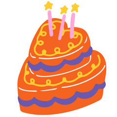 Cake vector illustration in flat color design