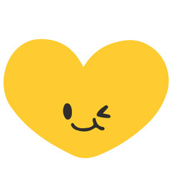 Cute heart character vector illustration in flat color design