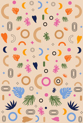 Fototapeta premium Abstract trendy exotic floral jungle pattern.