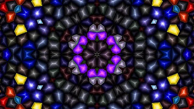 Abstract background moving stripes and flashing with shining light dots. Animation with circles	