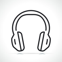 headphones thin line icon isolated