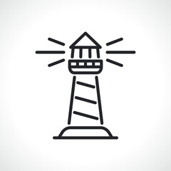lighthouse thin line icon isolated