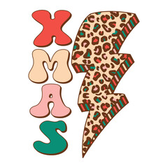 Xmas design with leopard lightning bolt for Christmas celebration
