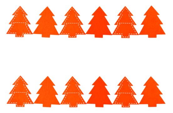 Christmas red trees isolated on white background. New year pattern. Mockup