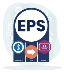 EPS - Earnings Per Share acronym, concept background. vector illustration concept with keywords and icons. lettering illustration with icons for web banner, flyer, landing page, presentation