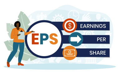 EPS - Earnings Per Share acronym, concept background. vector illustration concept with keywords and icons. lettering illustration with icons for web banner, flyer, landing page, presentation