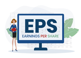 EPS - Earnings Per Share acronym, concept background. vector illustration concept with keywords and icons. lettering illustration with icons for web banner, flyer, landing page, presentation