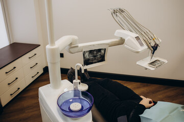 Dentist office. Dental tools, accessories used by dentist, stomatology concept