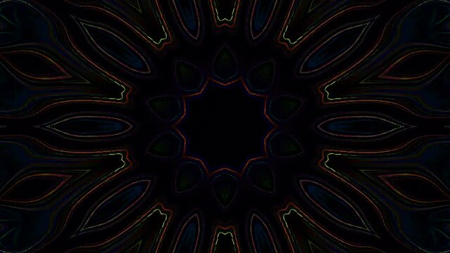 Abstract background moving stripes and flashing with shining light dots. Animation with circles	