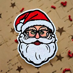 Santa Claus sticker. Christmas art. Generative AI 