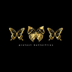 protect butterflies typographic slogan for t-shirt prints, posters and other uses.