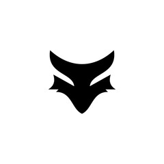 Fox Head Vector Illustration. Fox Logo Design. Black Fox