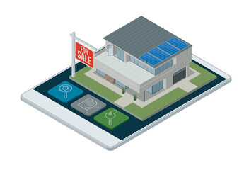Real estate app with isometric house
