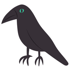 Crow vector illustration in flat color design