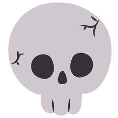 Skull vector illustration in flat color design