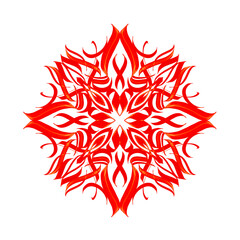 Snowflake Red Raster Calligraphy 17